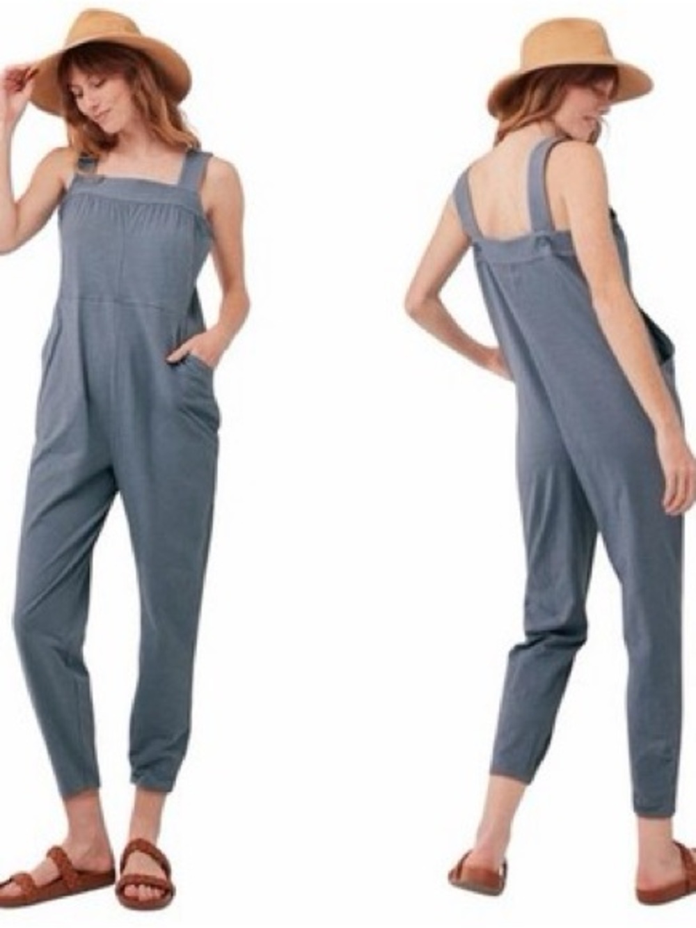 Pact Organic Cotton Slate Gray Boue Jumpsuit Small